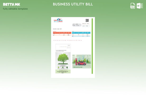modern style Kahramaa utility business bill, page template 1
